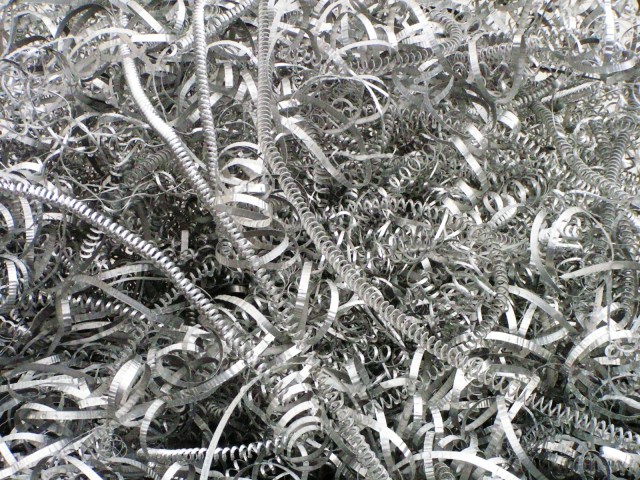 A bin of discarded aluminium strips made a great photo subject!