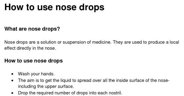 Nose Drops Instructions
