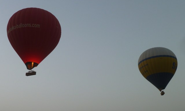 Arriving at the airfield, some balloons already in flight
