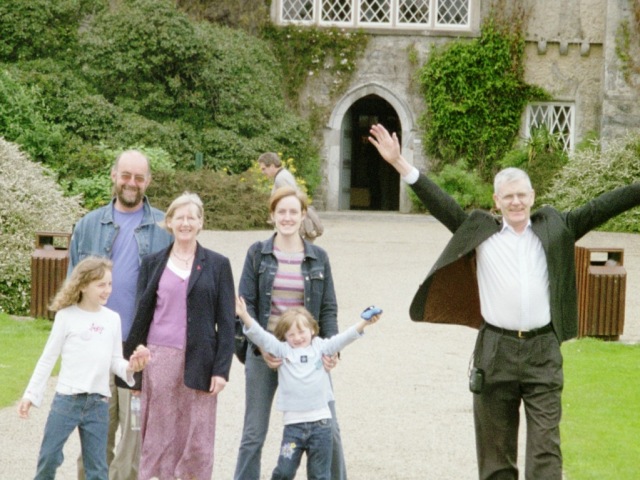 A day trip to Dublin for my Mum's 60th Birthday Peter, my sister, the girls & Mum & Dad outside Malehide Castle, Dublin, May 2003