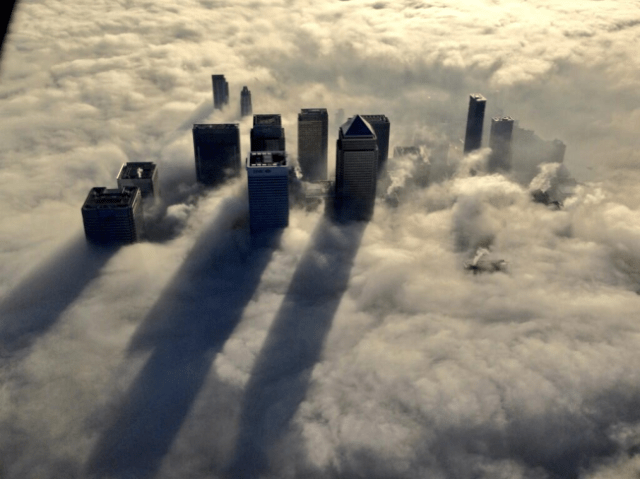 Canary Wharf in London Taken from a Police Helicopter (Thanks to Twitter / @MPSinthesky) 