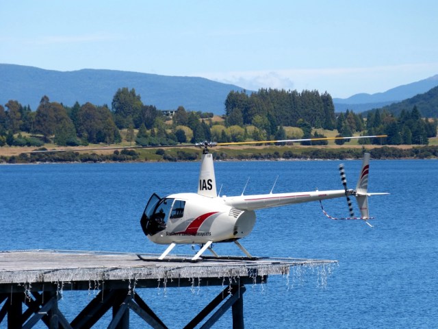 A helicopter in TeAnau, New Zealand