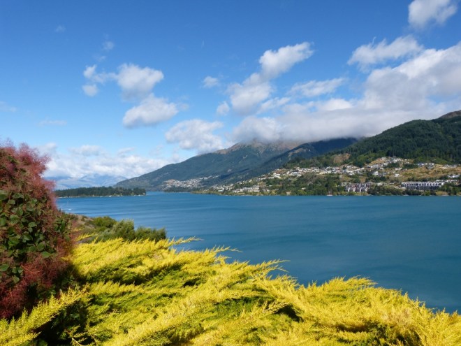 View of Queenstown across Lake Wakitipu